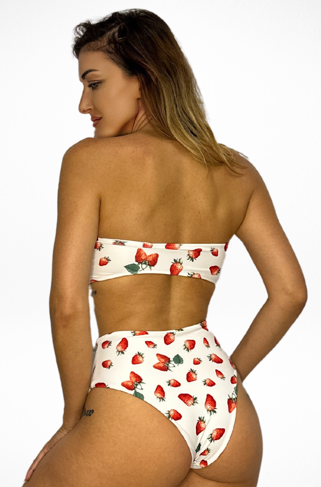 Γυναικείο Μαγιό Bikini Ψηλόμεσο Strapless με Print 60150/4