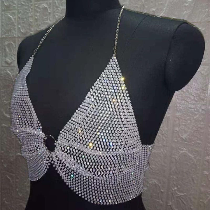 Crop Top Metal Shiny (40083) - WHITE - Miss Panda