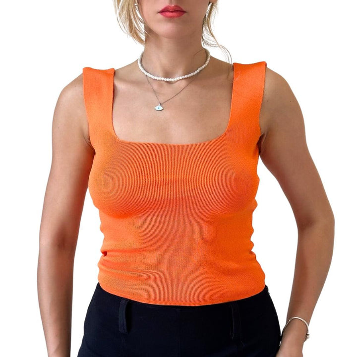 Γυναικείο Crop Top Ριπ (40039) - ORANGE - Miss Panda