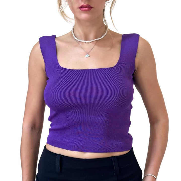 Γυναικείο Crop Top Ριπ (40039) - PURPLE - Miss Panda