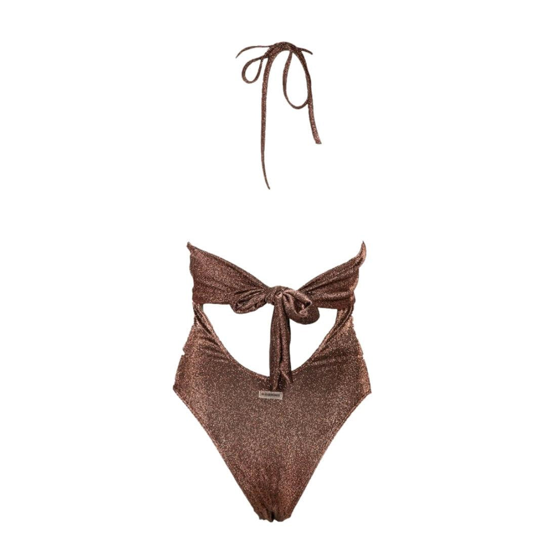 Μαγιό Ολόσωμο Lurex (60123) - BROWN - Miss Panda