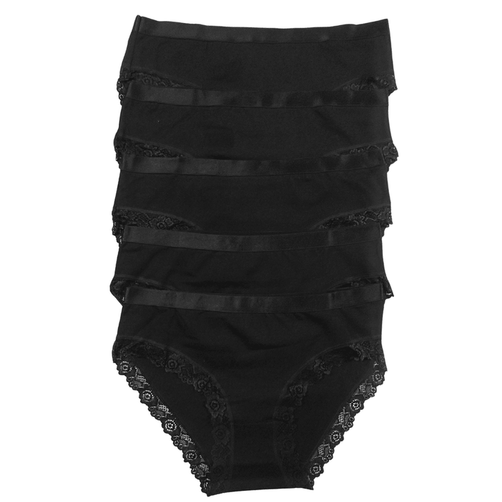 ΣΕΤ 5 Γυναικεία Slip (10143) - BLACK - Miss Panda